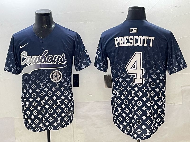 Men 2025 Nike Dallas Cowboys #4 Prescott Drak Blue Limited NFL Jersey 08